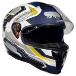 capacete gp tech ultra sv space fosco branco azul e amarelo 60 (mp)