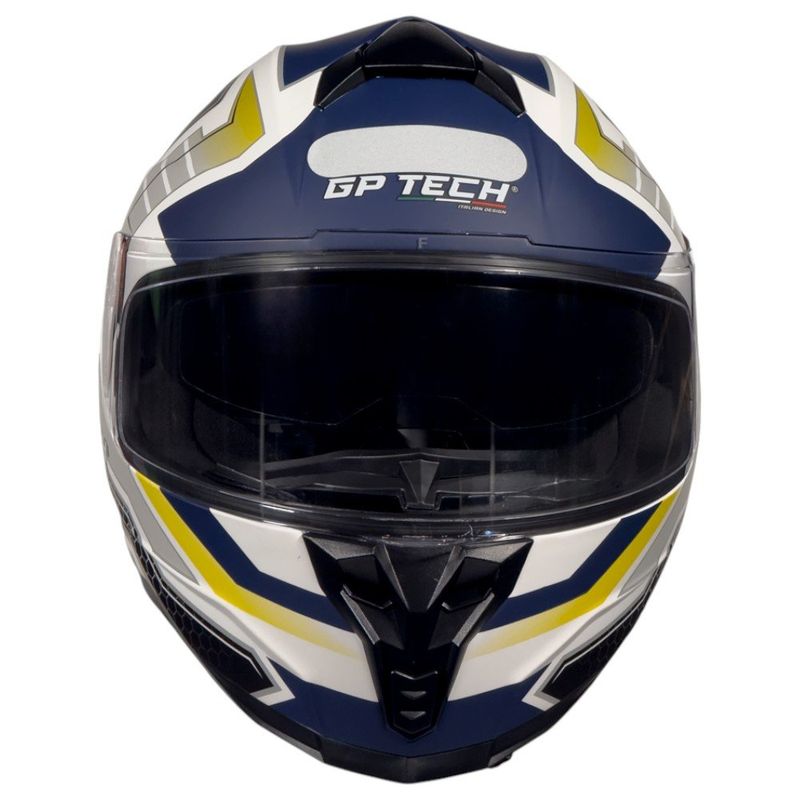 capacete gp tech ultra sv space fosco branco azul e amarelo 60 (mp)