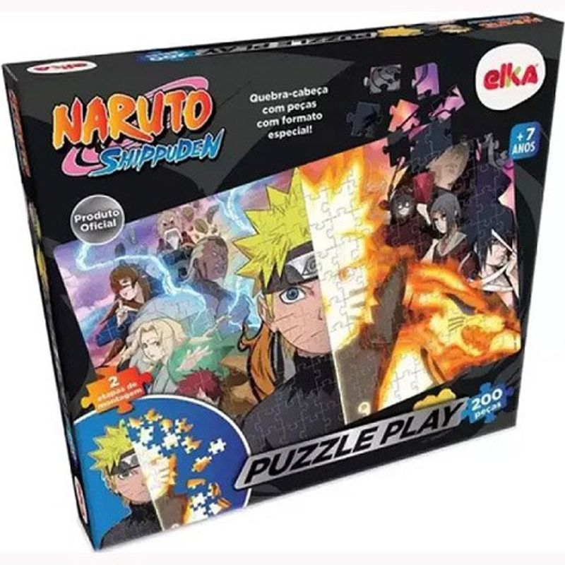 quebra-cabeça 200 peças puzzle play naruto shippuden elka 1153 (mp)