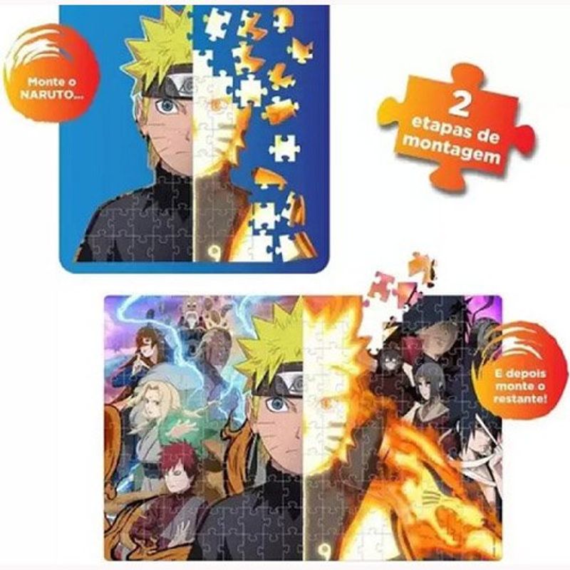 quebra-cabeça 200 peças puzzle play naruto shippuden elka 1153 (mp)