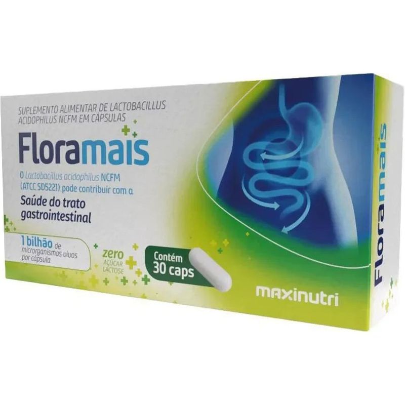 floramais lactobacillus acidophilus 1 bilhão 30 cápsulas maxinutri