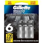 carga para barbeador mach3 carbono 6 unidades gillette