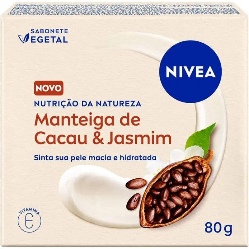 sabonete em barra manteiga de cacau & jasmim 80g nivea