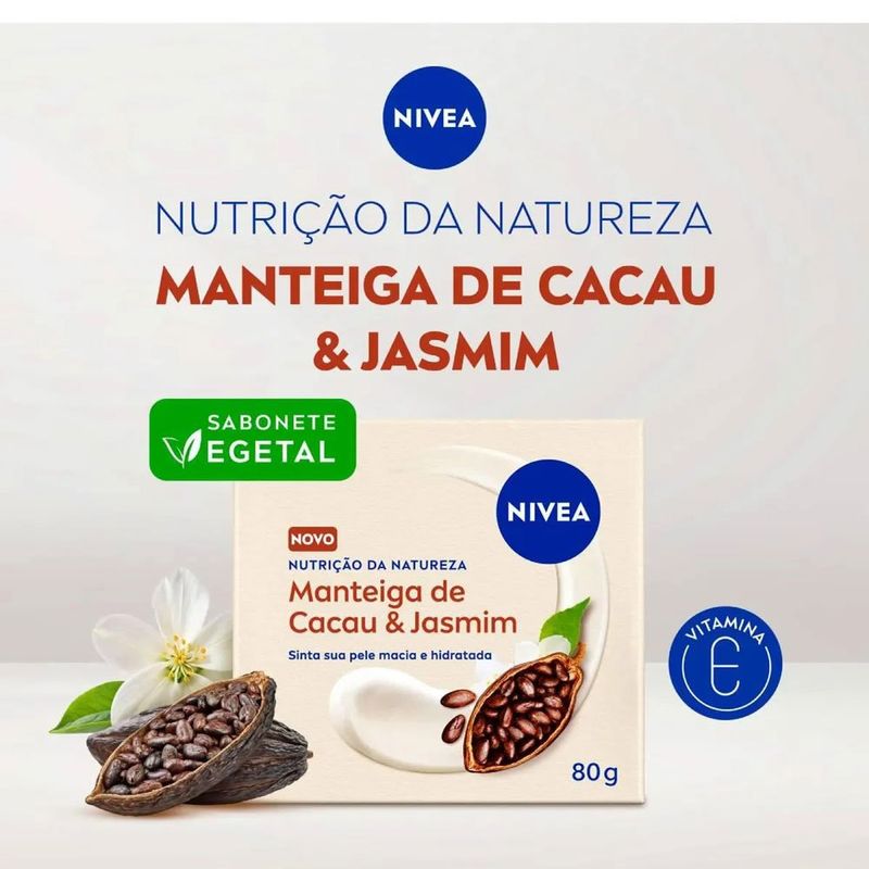 sabonete em barra manteiga de cacau & jasmim 80g nivea