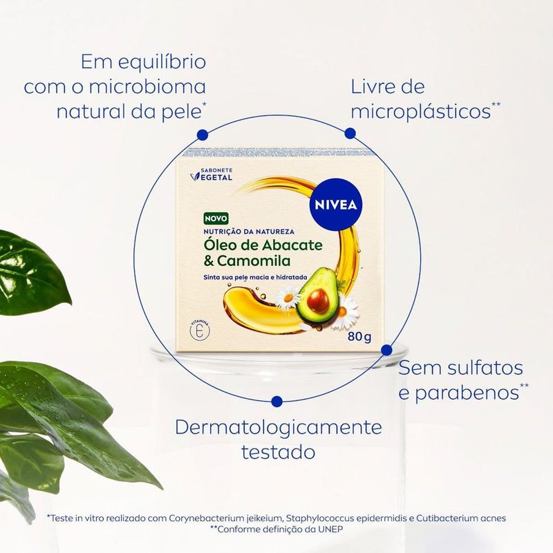 sabonete em barra óleo de abacate & camomila 80g nivea