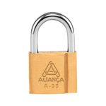 cadeado de latão aliança maciço com chave bt 35mm (mp)