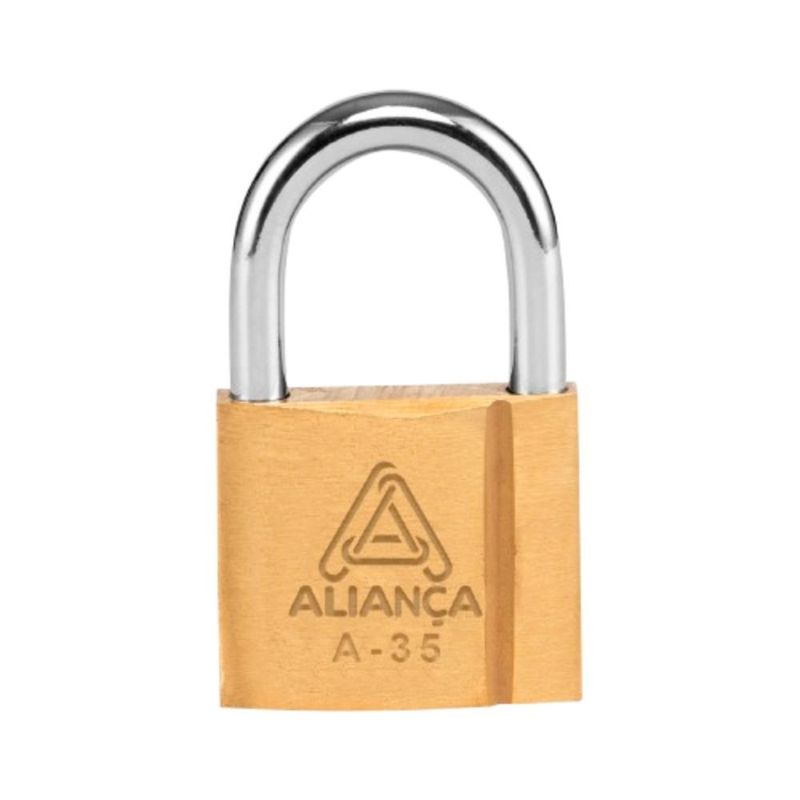 cadeado de latão aliança maciço com chave bt 35mm (mp)