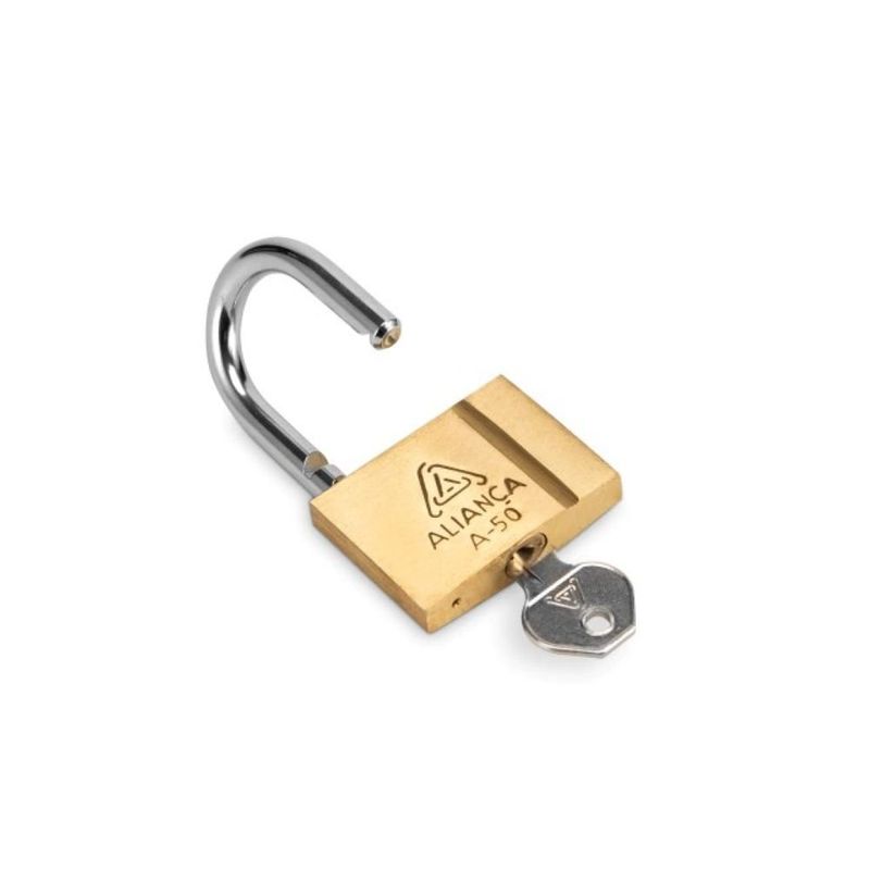 cadeado de latão maciço aliança com chave bt 50mm (mp)