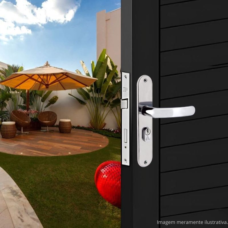 Fechadura Externa Inox Premium Aliança 2600/71