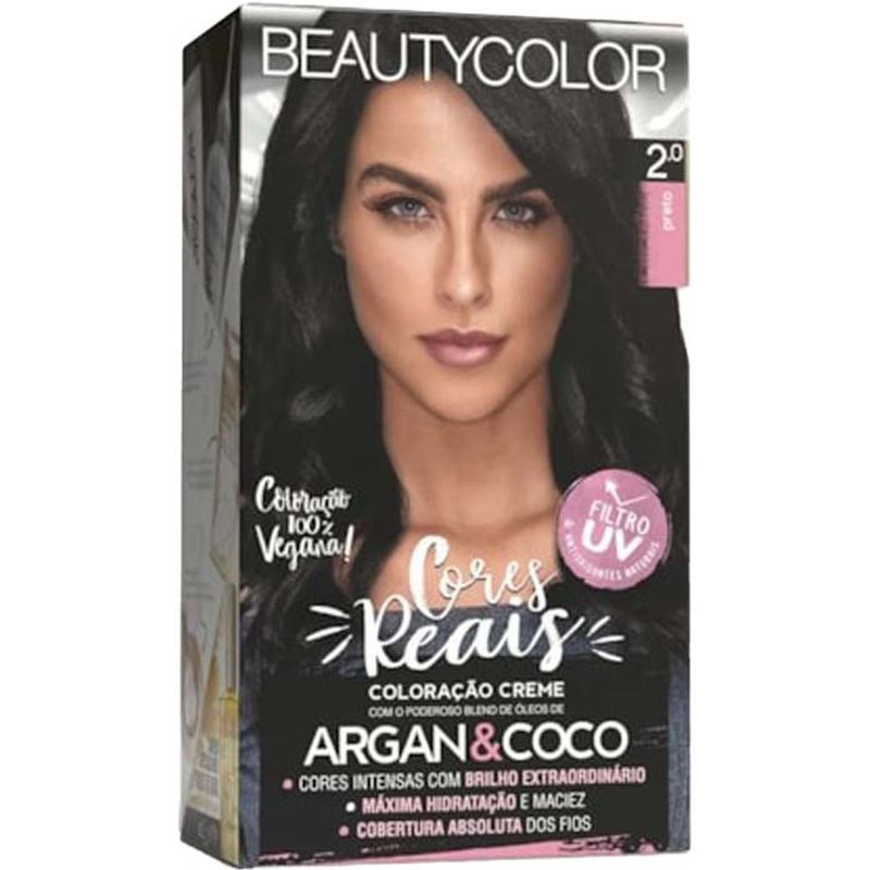 coloração cores reais 2.0 preto beauty color