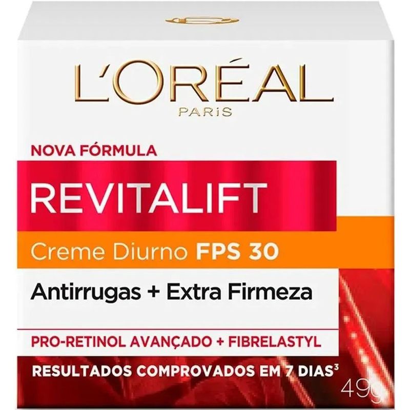 creme facial anti-idade revitalift diurno fps 30 49g l'oréal