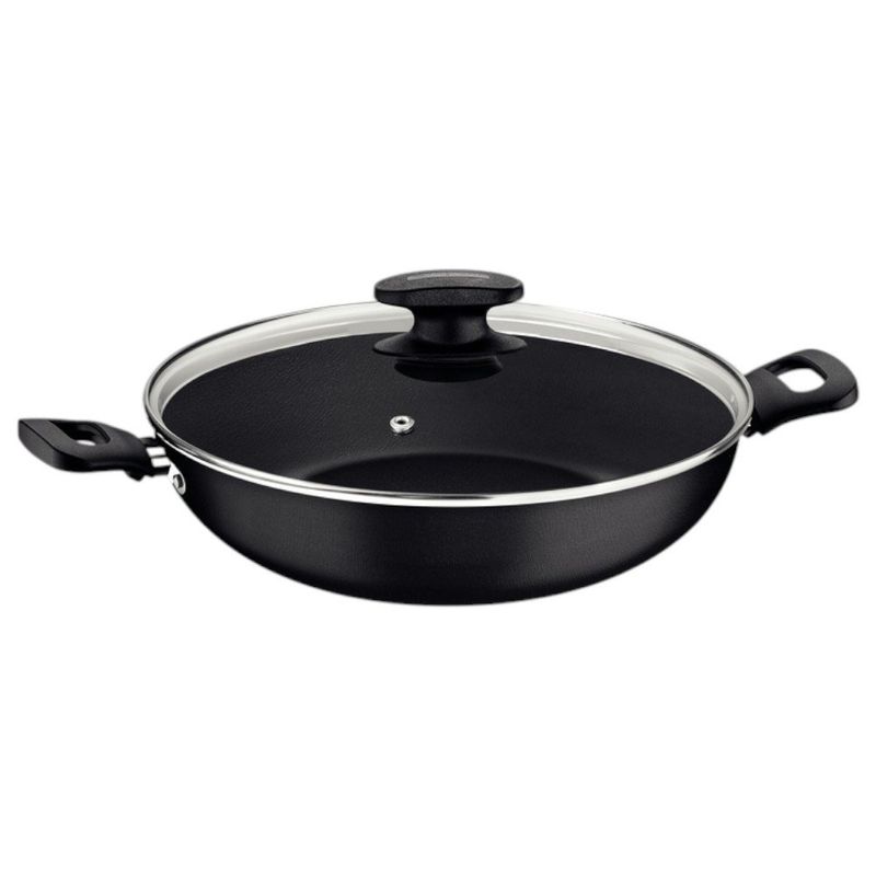 wok tramontina loreto antiaderente starflon max 28cm grafite (mp)