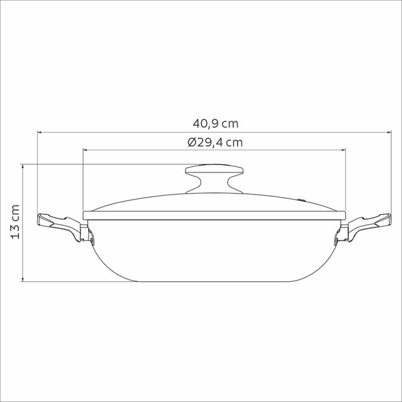 wok tramontina loreto antiaderente starflon max 28cm grafite (mp)
