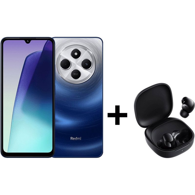 smartphone xiaomi redmi 14c 4+4gb ram azul + fone bluetooth xiaomi