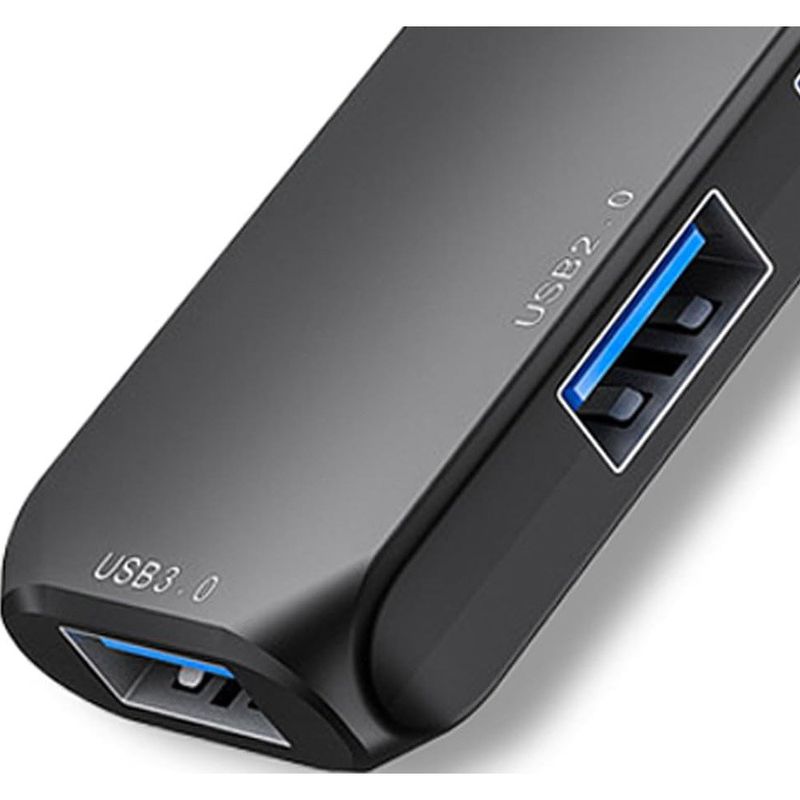 adaptador hub elg usb-c 4 em 1 preto
