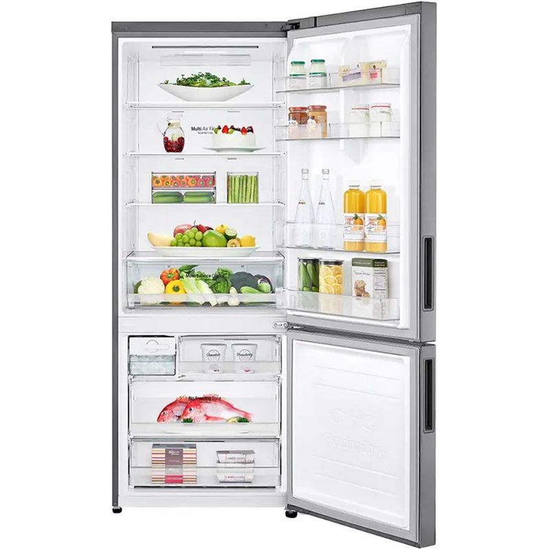 geladeira smart frost free lg inverse 375 litros 127v inox gc-b569nllm