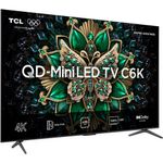 smart tv 4k 55" tcl qd-mini led 55c6k