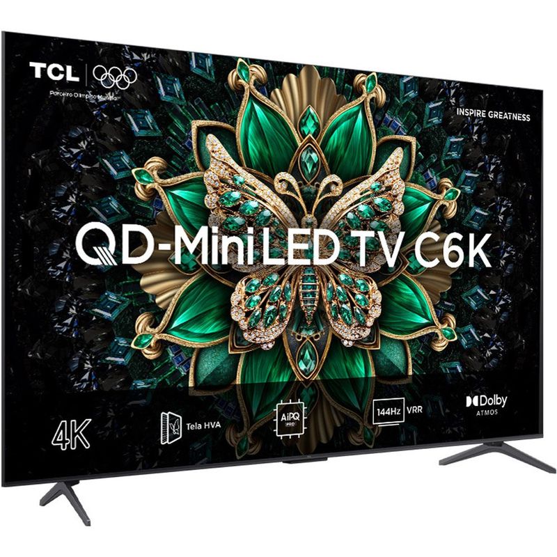 smart tv 4k 65" tcl qd-mini led 65c6k