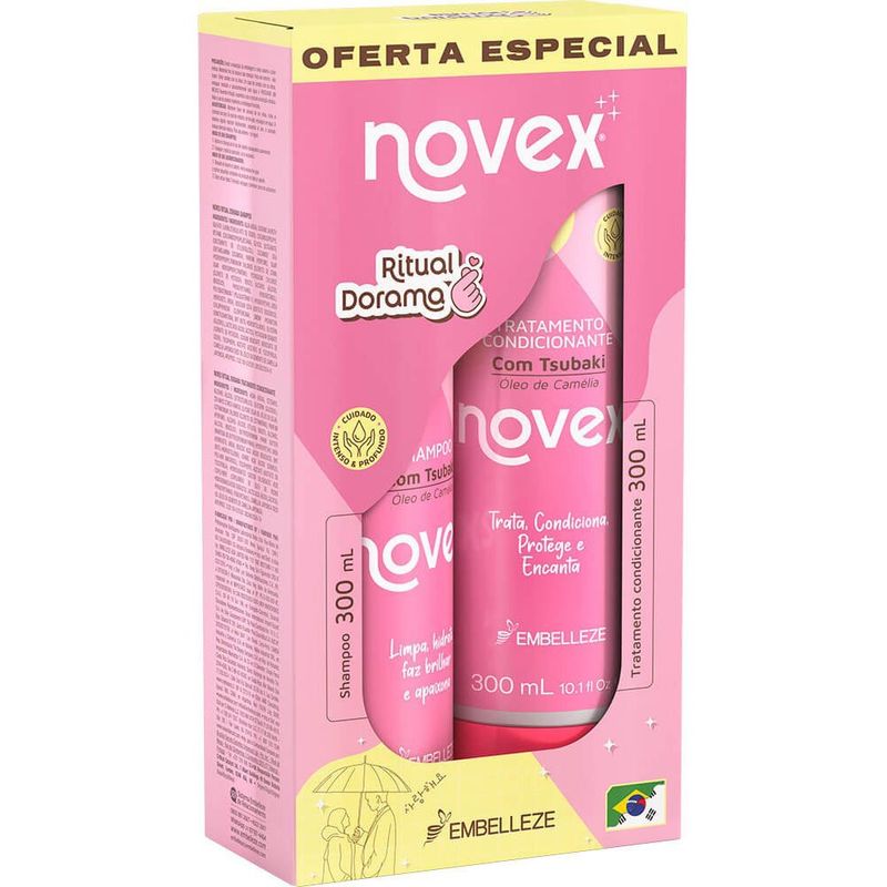 kit shampoo 300ml e condicionador 300ml ritual dorama novex