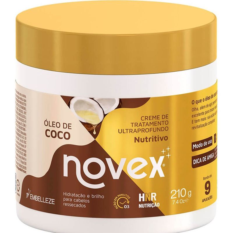 creme de tratamento óleo de coco 210g novex