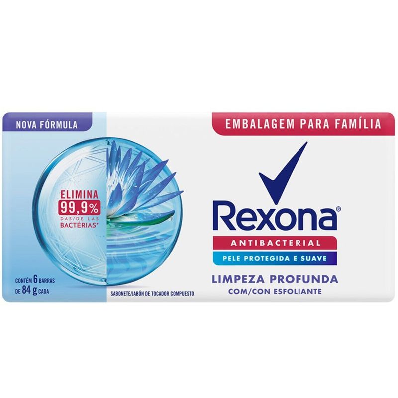 sabonete barra antibacteriano rexona limpeza profunda 84g