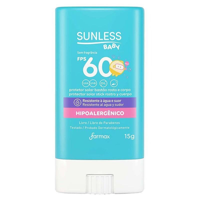 protetor solar farmax sunless baby fps 60 15g