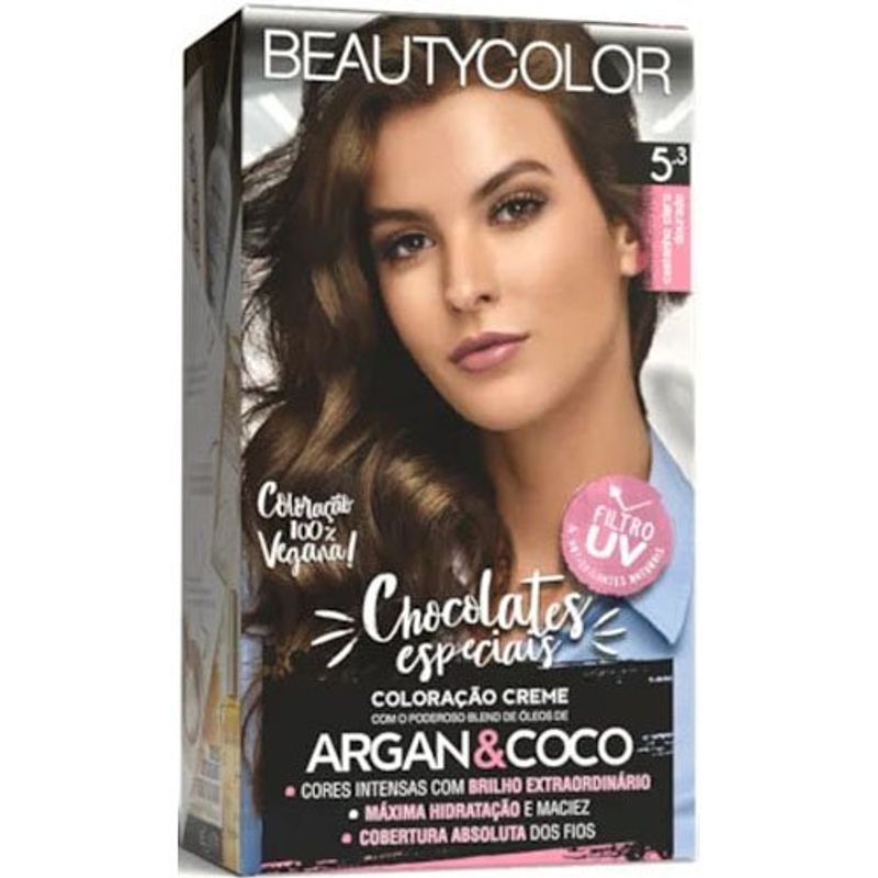 tintura para cabelo 5.3 castanho claro dourado beauty color
