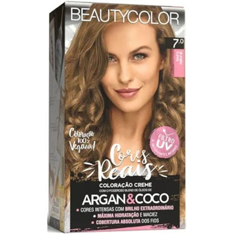 tintura para cabelo 7.0 louro natural beauty color