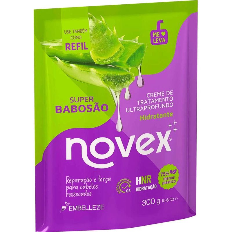 creme de tratamento super babosão 300g refil novex