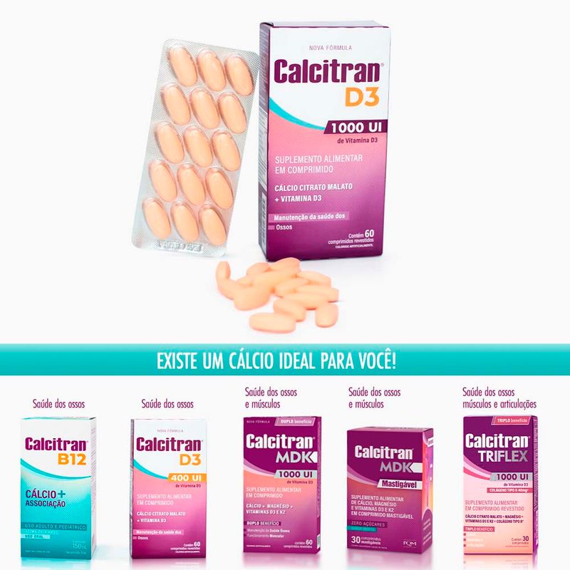 calcitran d3 1.000ui 60 comprimidos revestidos fqm
