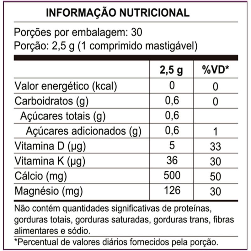 calcitran mdk 30 comprimidos mastigáveis