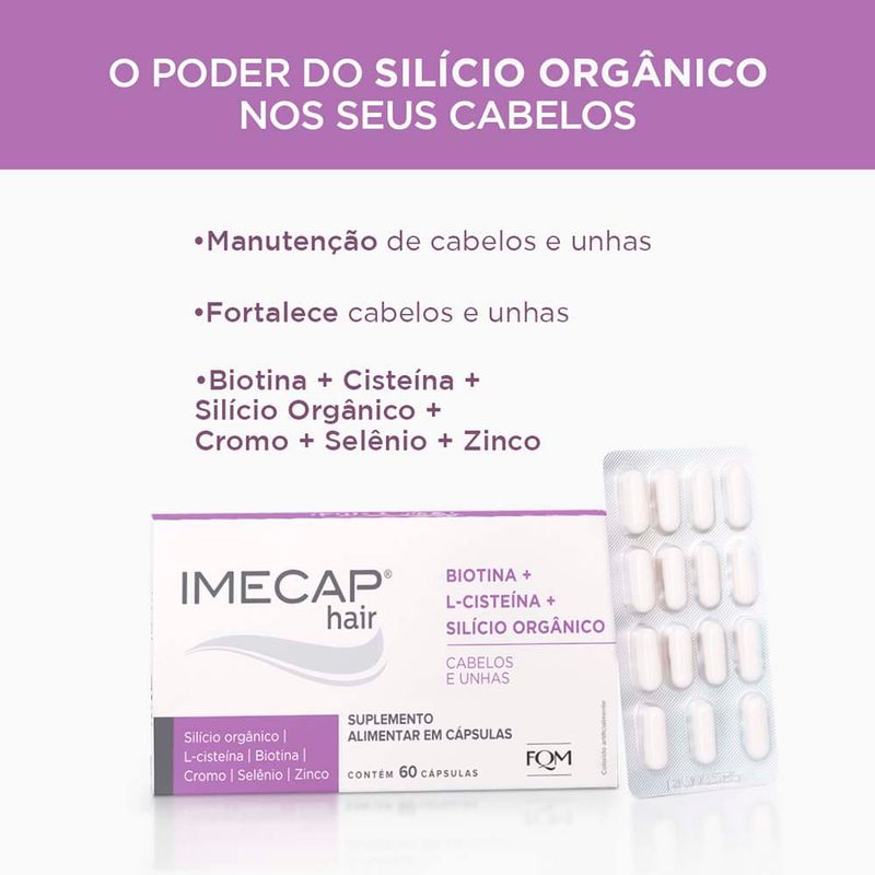 imecap hair silício orgânico 60 cápsulas fqm