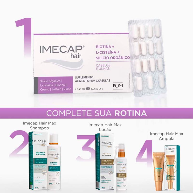 imecap hair silício orgânico 60 cápsulas fqm