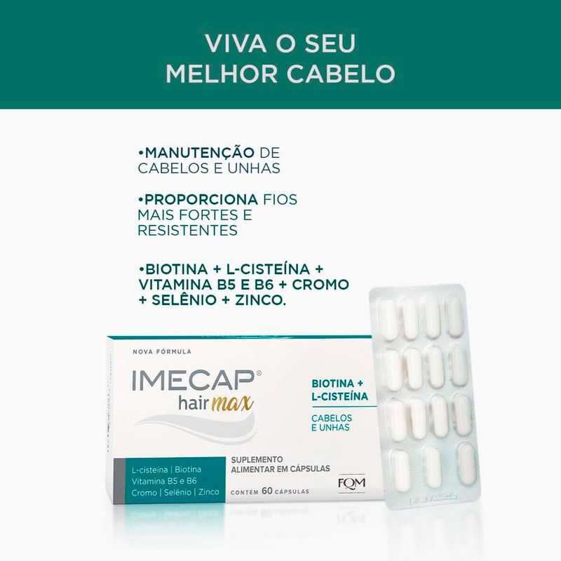 imecap hair max cabelos e unhas 60 cápsulas
