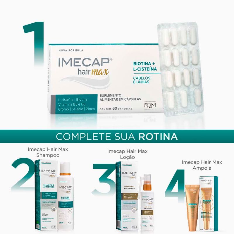 imecap hair max cabelos e unhas 60 cápsulas