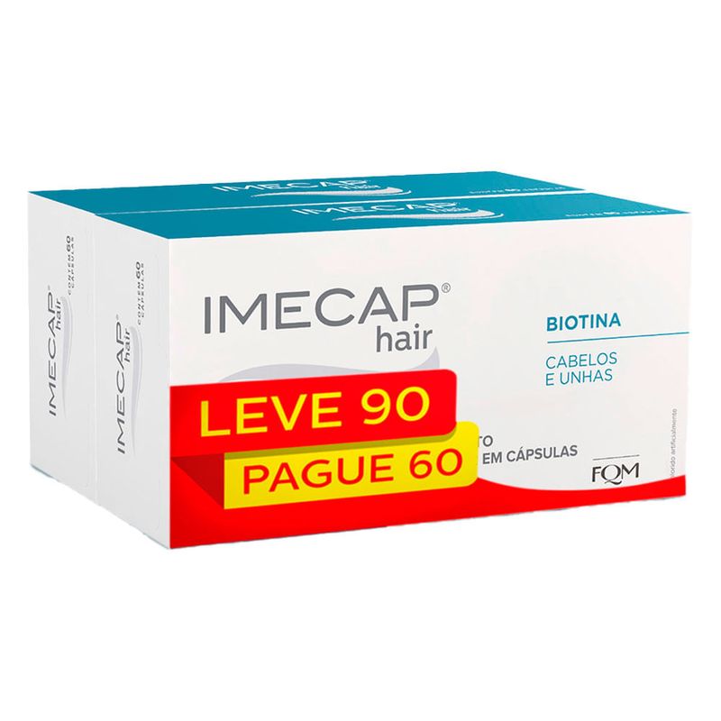 imecap hair kit com 90 cápsulas leve 90 e pague 60 fqm