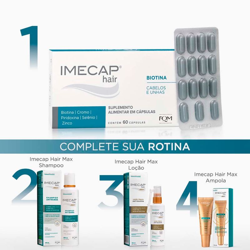 imecap hair kit com 90 cápsulas leve 90 e pague 60 fqm