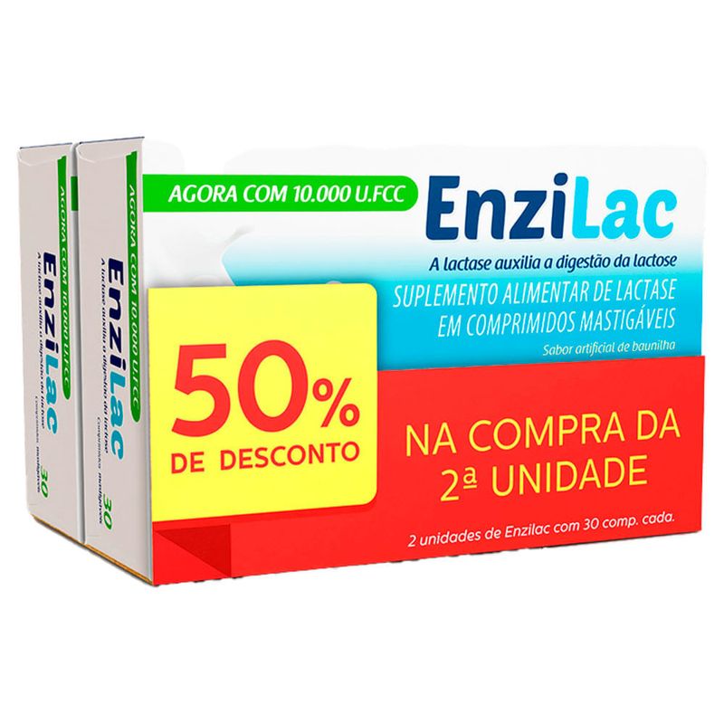 kit enzilac 10.000u.fcc 60 comprimidos mastigáveis leve 60,pague 45 divcom