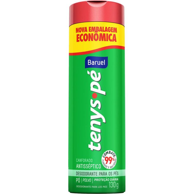 talco desodorante antissépticotenys pé canforado 130g