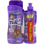 shampoo cachos definidos 480ml e creme para pentear trá lá lá kids