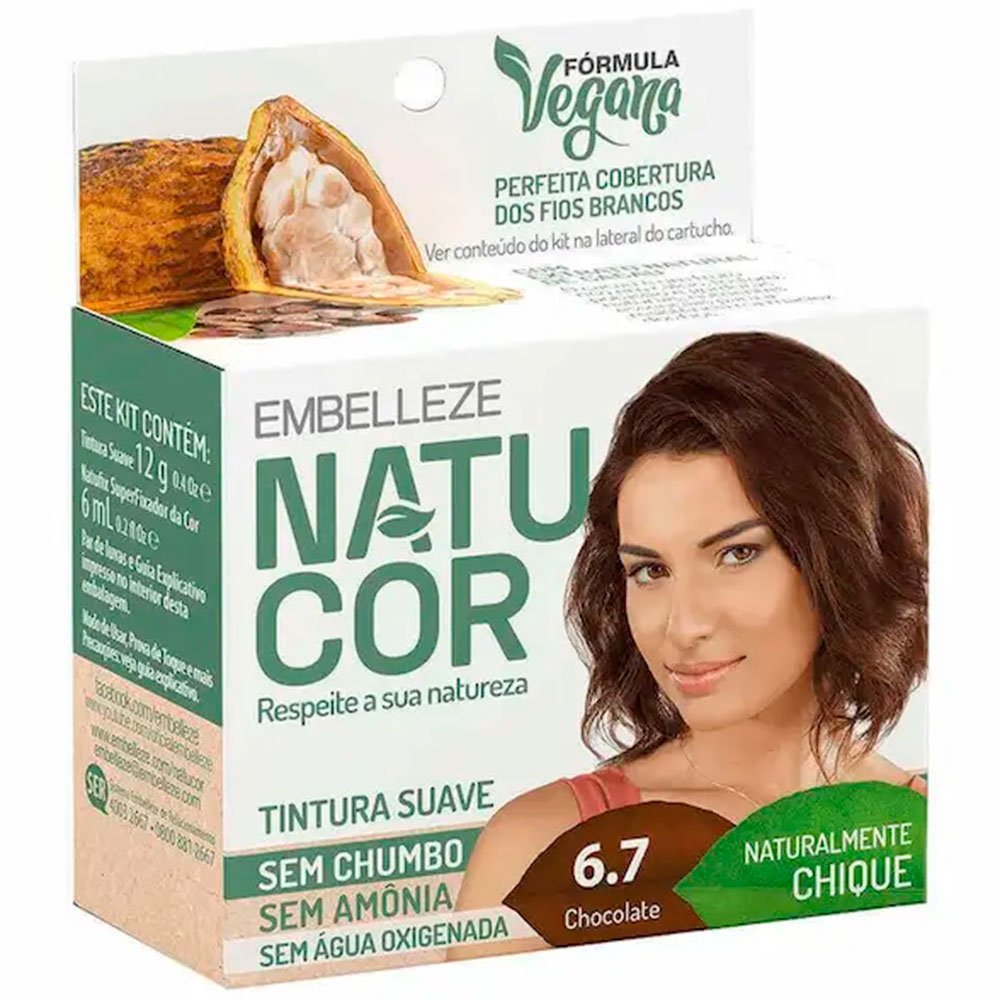 Tinta Para Cabelo em Creme Embelleze Natucor Sem Amônia e Água ...