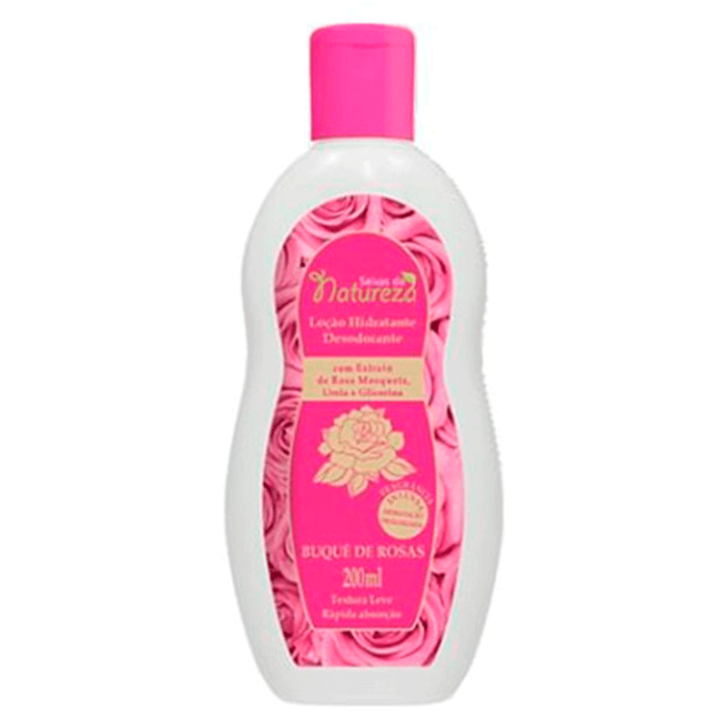 loção hidratante seivas natureza buquê de rosa