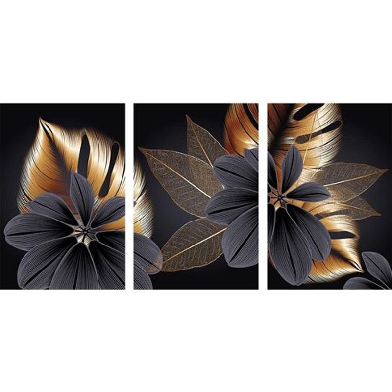 pôster de arte abstrata recrtain para decoração preto/dourado a-bi