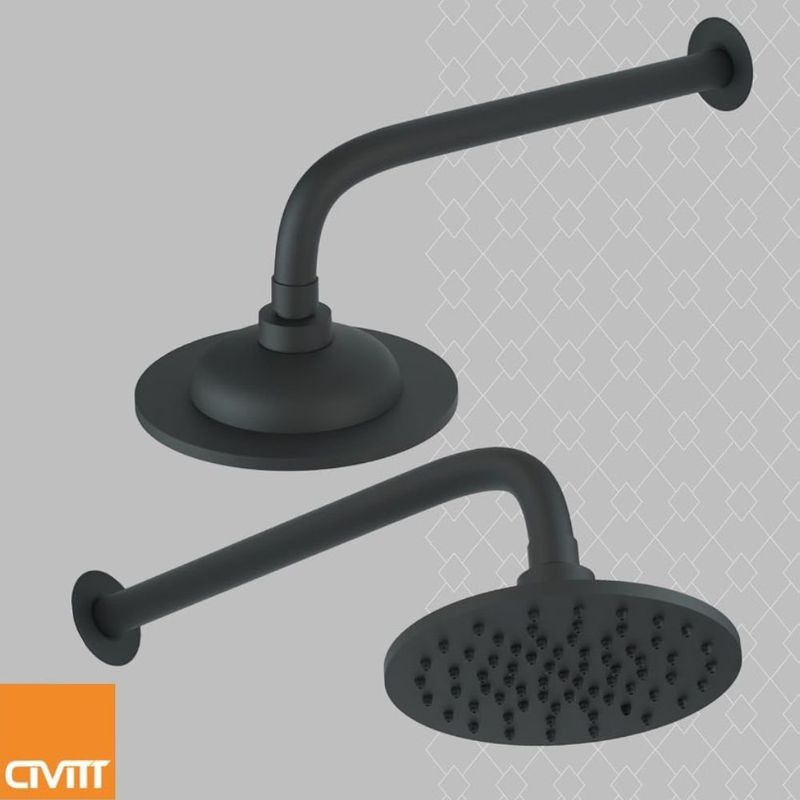 chuveiro articulado redondo civitt 6" luxo preto fosco (mp)
