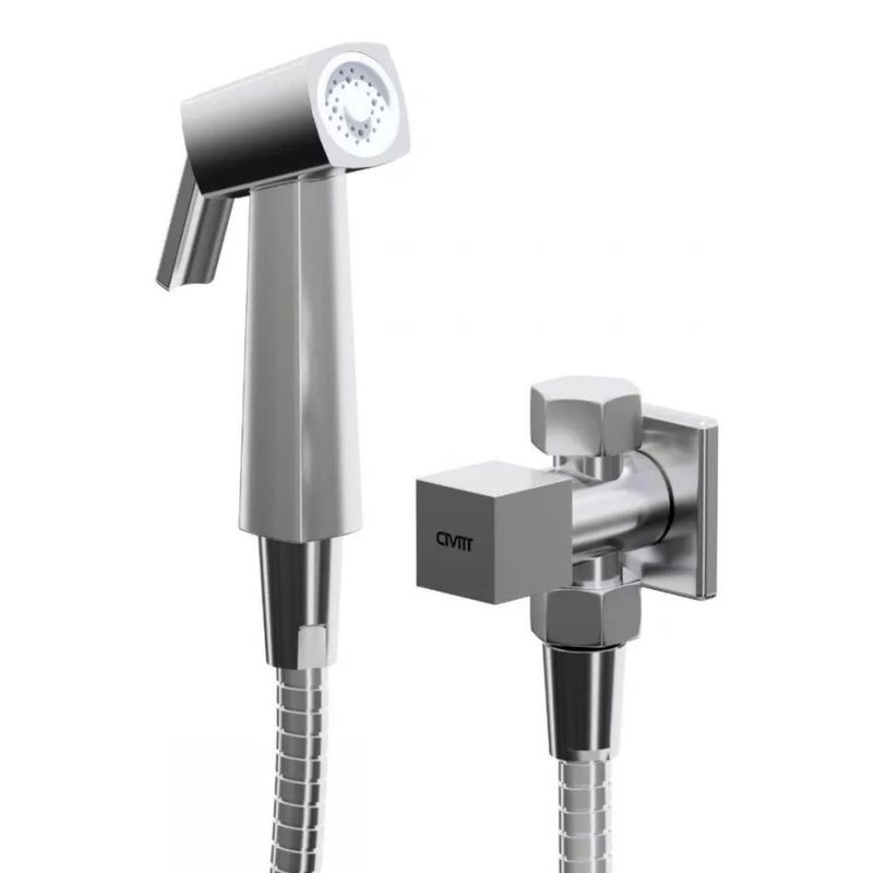 ducha higiênica com registro e derivação metal quadratus civitt cromado (mp)