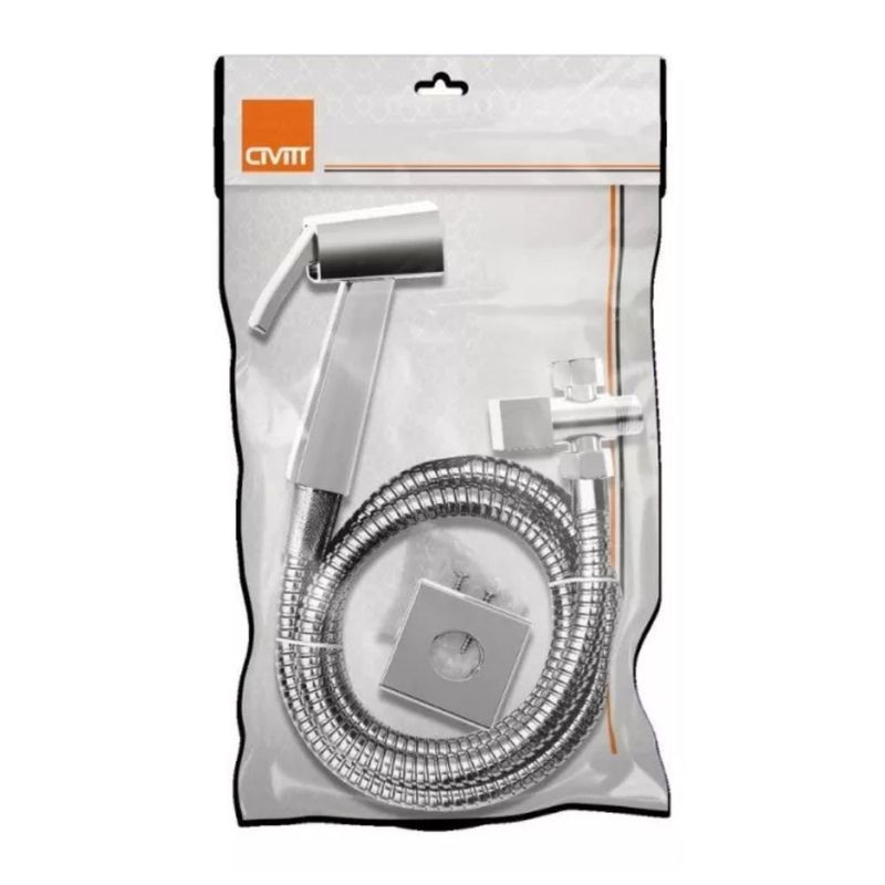 ducha higiênica com registro e derivação metal quadratus civitt cromado (mp)