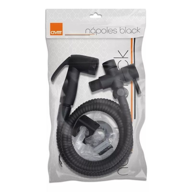 ducha higiênica com registro e derivação metal civitt nápoles preto fosco (mp)