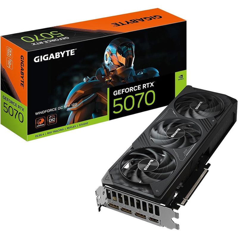placa de vídeo rtx 5070 12gb gigabyte gddr7 preto gv-n5070wf3oc-12gd a-bi