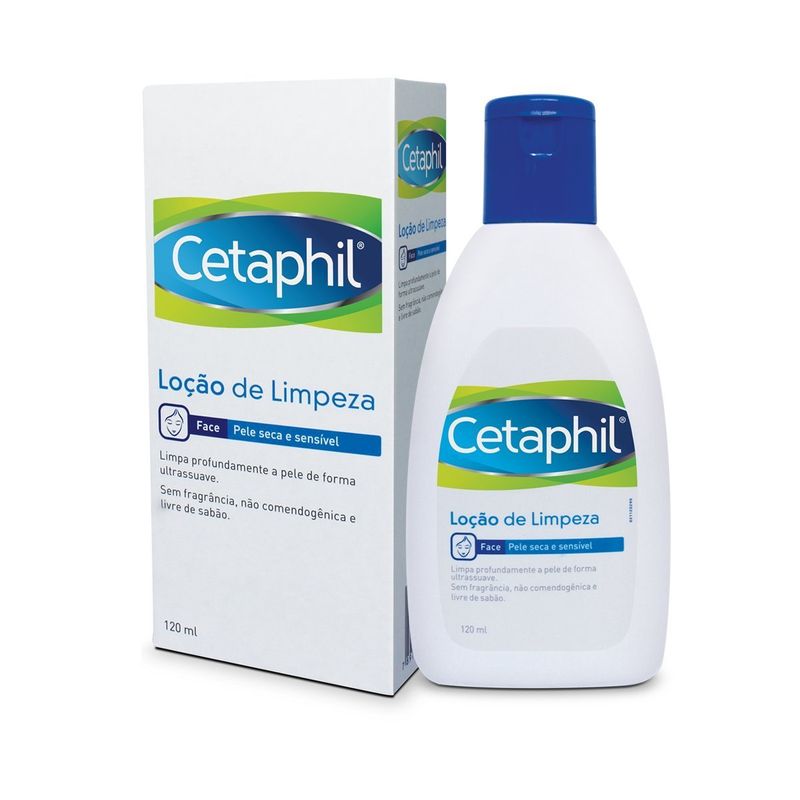 loção de limpeza galderma cetaphil para peles sensíveis e secas 120ml