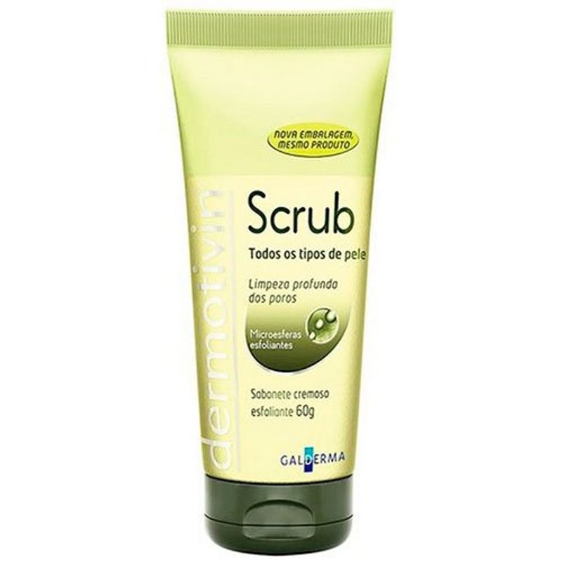 sabonete esfoliante galderma dermotivin scrub para todo tipo de pele 60g